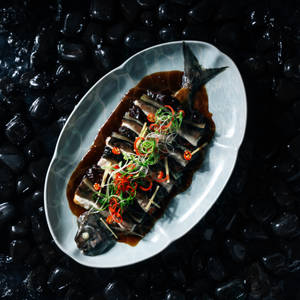 Steamed Pomfret In Supreme Ginger Sauce