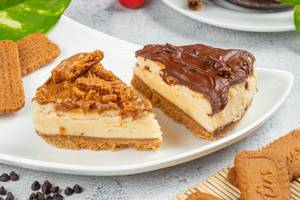 Biscoff + Nutella Cheesecake Slices