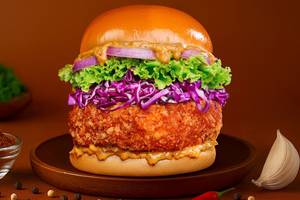 Cajun Spicy Paneer Burger.