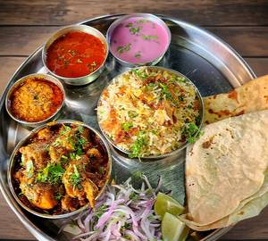 Tikhat Mutton thali
