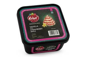 Vanilla With Strawberry Ripple  - (1 Liter Tub)