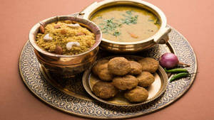 Dal Baati Churma Plate