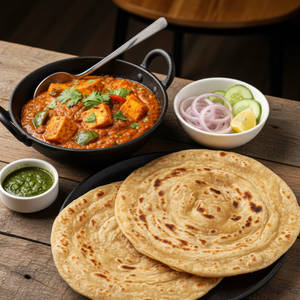2 Tandoori Parotta & Kadai Paneer (Half Portion)