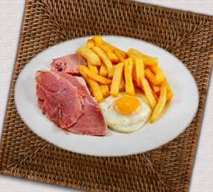 Eggs & Chips With chicken Salami