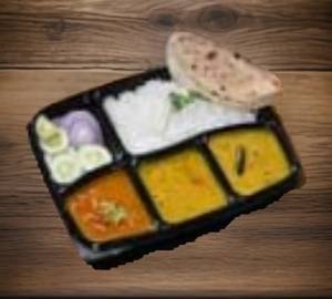 North Indian  Thai 3 Pics Soft  Phulka + Dal 250Ml  Curd+  Plain Rice + Gobi 65 3 Pics