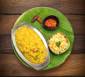 Sambar rice with appalam
