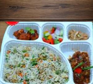 Plain Rice + Veg Biryani Or Veg Pulva + Curd +Gobi Manchurian Gravy+Panner 65 Pic 4