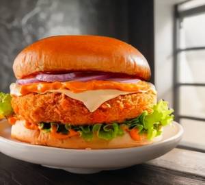 Paneer burger with cheese