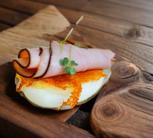 Boiled Eggs (Two) With chicken Salami
