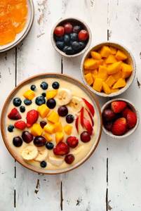 Fruit custard 4 bowls 