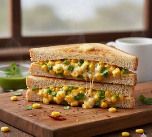 Cheese corn sandwich GRILLED IN DESI GHEE