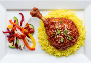 Indo-korean Chicken Lollypop Rice (1 Pcs)