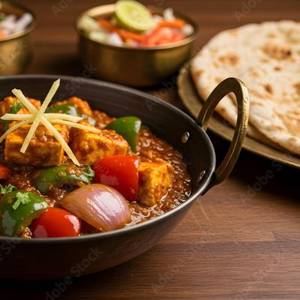 1/2 Kadhai Paneer + 1 Butter Naan (Amul)