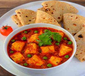 Matar paneer masala [half] with 4 tawa roti