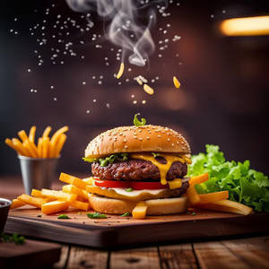 Veg Burger+masala fries                           