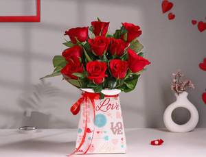 Red Roses Packed in a Love Box