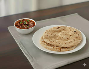 Chapati [2 Pieces] with Beef Curry - (Half)