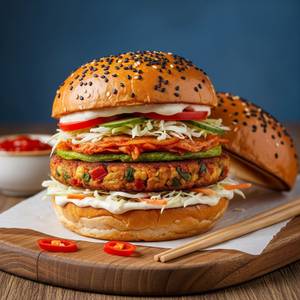 Korean Spicy Veg Burger