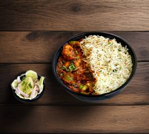 Chicken Kadhai(4 Pcs) With Jeera Rice