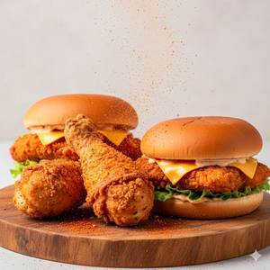 2 Pcs Fried Chicken + 2 Crispy Chicken Burger