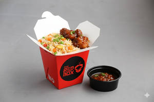 Egg Schezwan Fried Rice & Cauliflower Pepper Sauce