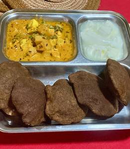 Kuttu Ki Puri(4)+aloo Ki Sabji+dahi