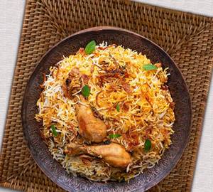 Half Chicken Biryani With Onion & Red Green Chilly Chutny