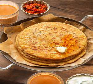 Aloo paratha 4 piece with seasonal vegetable