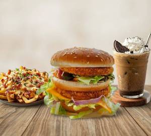 Maharaja Burger With Munchiq Signature Fries And Oreo Shake