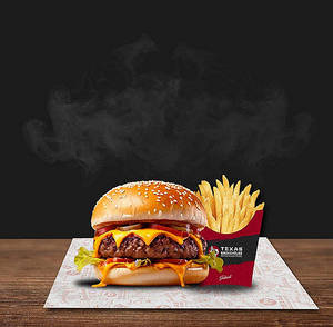 Texas Smoked Jr Chicken Burger & Fries Combo