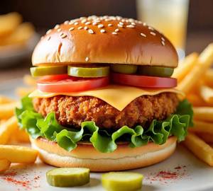 Juicy Chicken Cheese Burger