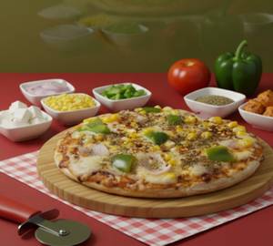 Masala Corn Capsicum Pizza