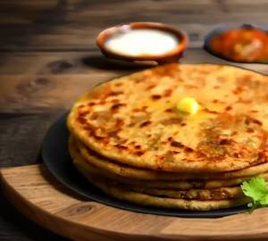 Simple aloo paratha dahi combo