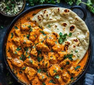 Butter naan + butter chicken masala