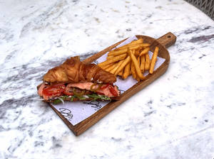 Smoked Salmon ,Crossaint Sandwich