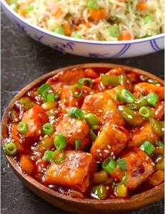 Veg Fried Rice With Paneer Chilli