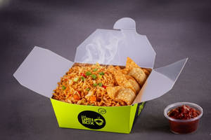 Schezwan Fried Rice With Vegetable Fried Wonton