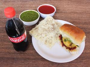 Bombay Vadapav With Cheese Slice And Coke [250 ml]