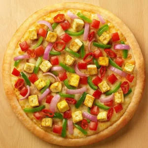 Paneer onion capsicum pizza