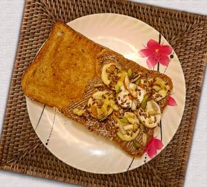 Banana chocolate peanut butter sandwich