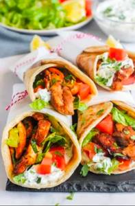 Mexican schezwan chicken rumali shawarma