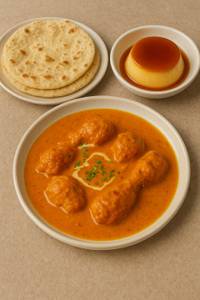 Butter Chicken + Roti (2 Pcs) + Caramel Custard