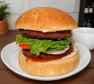 Double aloo tikki burger