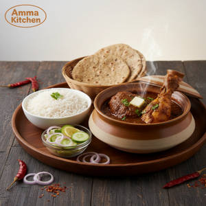 Chicken Handi (2pcs)+(2) Multigrain Roti+rice+salad