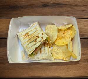 Butter Chicken Wrap with wafers