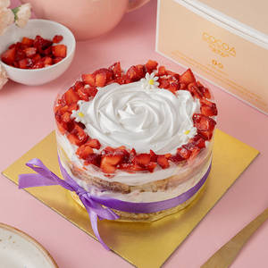 Eggless Tres Leches Strawberry Baby Cake ( Serves 1)