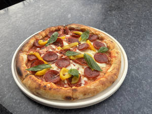 Pepperoni And Yellow Peppers Flatbread