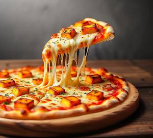 Cheese and paneer pizza                           