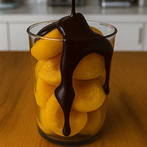 London's Viral Chocolate - Peaches dipped in Belgian Chocolate