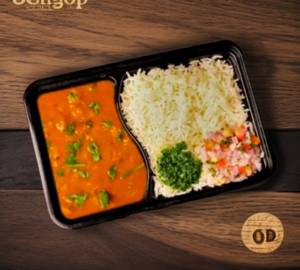 Jeera Rice with Dal Fry and  Salad